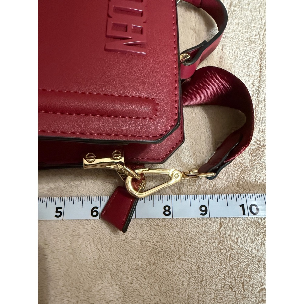 Steve Madden Burgundy Satchel Crossbody Bag with Webbed Strap & Coin Purse NWOT - Picture 7 of 13